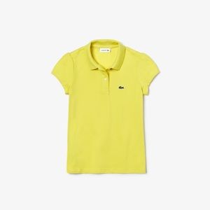 🆕 Lacoste Girls Scalloped Collar Petit Piqué Polo